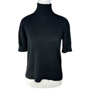Everlane Women's Black Turtleneck‎  Short Sleeve Wool Cotton Sweater XS/C33.25